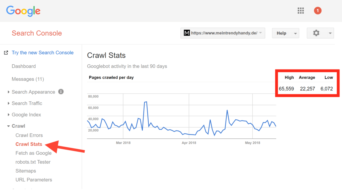 search console抓取统计信息